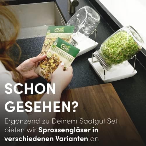 Kressesieb 2er Set [Das Original] | Edelstahlsieb mit Keramikschale | Für Anbau von Keimrutpen | 14 x 14cm Sattel + Spro
