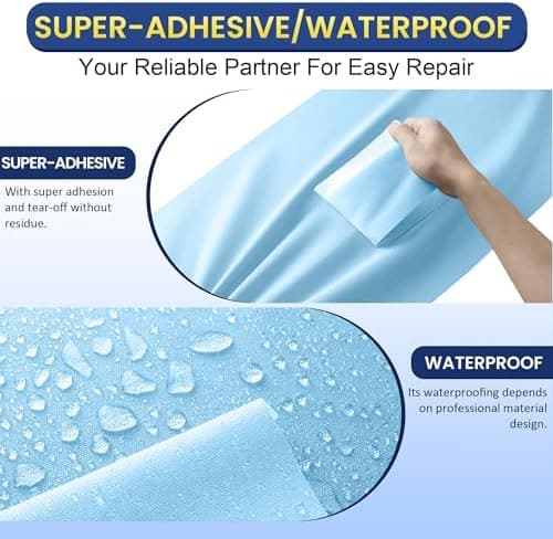 Selbstklebender Textilkleber 10x200cm, Wasserdicht Repair Patch, Zelt Stoffspar Patch für Sofa RV Markisen Stühle