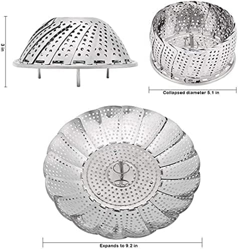 Edelstahl Gemüsedämpfer Dampfkorb für Meeresfrüchte Eier Fleisch (14 bis 2|5 cm)  
Edelstahl Gemüsedämpfer mit Dampfkorb