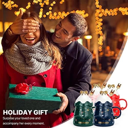 Keramik Kaffeebecher Set - Bestes Geschenk für Eltern, Freunde und Weihnachten