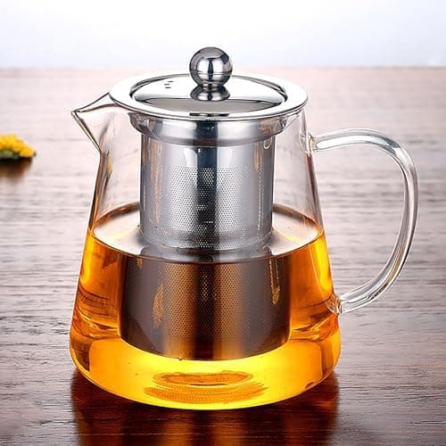 YUEMING Mikrowellenkanne mit Teesieb ideal für losen Teebereitung für Teetücher und mehr Fischer Hält 3-4 Becher Perfect