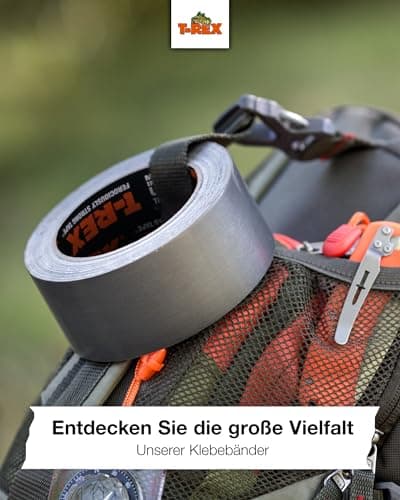 T-Rex Wetterfestes Transparentes Klebeband 48mm x 25m – Extra Stark für Indoor & Outdoor – UV-Fest – Ideal für Markisen-