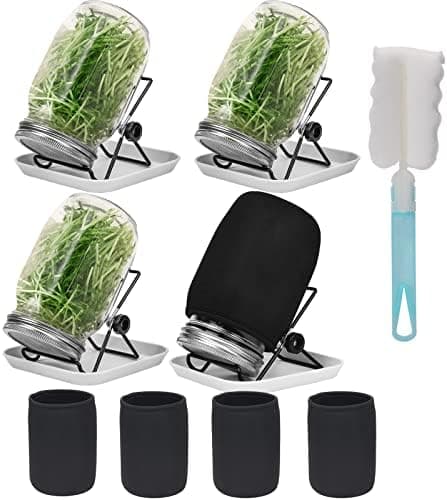 Edelstahl-Einnahmegläser-Set 1000 ml mit Siebkeimdeckeln und Accessoaren für Hausapotheke
