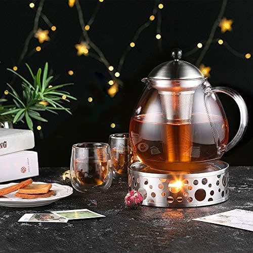 Glastal Bronze Teekanne 1500ml Edelstahl Teewärmer für Teebegeisterteuled
Glastal 1500ml Bronze Teekanne mit Stövchen fü