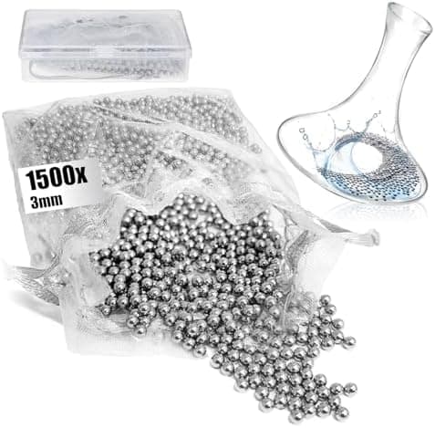 com-four® Edelstahl Reinigungsperlen für Flaschen – rostfrei & wiederverwendbar – Flaschen- und Weinwertung Reinigung (1