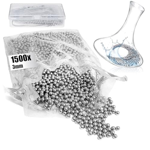 com-four® Edelstahl Reinigungsperlen für Flaschen – rostfrei & wiederverwendbar – Flaschen- und Weinwertung Reinigung (1