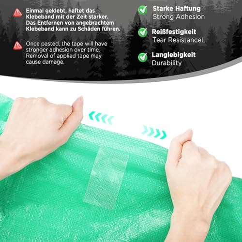 EcoOE PE Planenband Reparaturklebeband 5M x 8CM Wasserabweisend für Zelte Sonnenschirme Pavillon Plane lkw Abdeckplanen