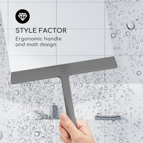 Gütewerk hygienischer Silikon-Abzieher, Badezimmer Zubehör 28cm Halterung ohne Bohren