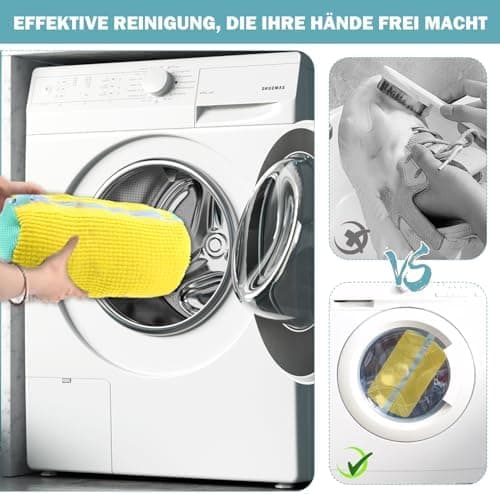 2 Stück Schuhwaschbeutel Waschmaschine - Für Schuhe, Mit Reißverschluss & Multi Schutz, Erhöhte Reibung im Inneren (Gelb