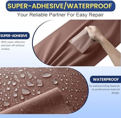 Selbstklebender Textilkleber 10x200cm, Wasserdicht Repair Patch, Zelt Stoffspar Patch für Sofa RV Markisen Stühle