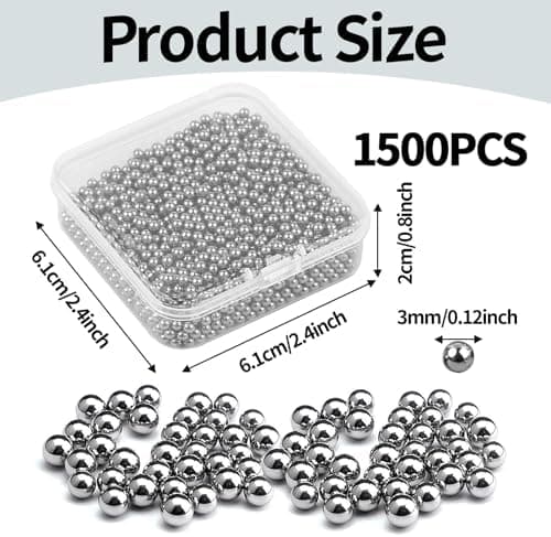**1500 Stück Edelstahl Reinigungsperlen für Karaffen und Wasserflaschen - Premium Metall Reinigungskugeln zur Aufbereit