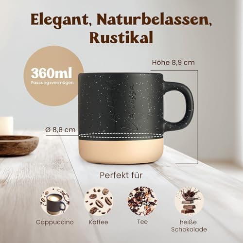 Gravur Tasse mit Namen - Personalisiert - Geschenk für Freundin  
Gravur Tasse mit Namen - Spülmaschinenfest - Blumenmot