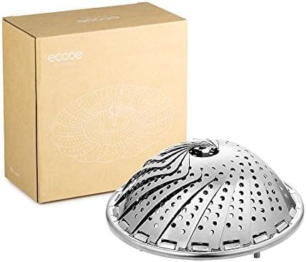 Ecooe Bambusdämpfer mit verstärktem Edelstahlrand, 20cm für Reis, Dim Sum und Gemüse,perfect für Familie und Freunde