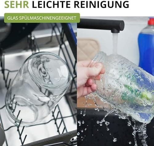 Westmark Sprossenglas Keimglas Set 2 STK - Edelstahl-Sieb & Abtropf - Für Sprossen & Microgreens - 950 ml