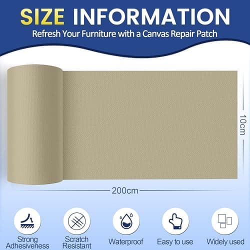 Selbstklebender Textilkleber 10x200cm, Wasserdicht Repair Patch, Zelt Stoffspar Patch für Sofa RV Markisen Stühle