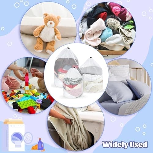 6 Stück Wäschenetz für Waschmaschine, Groß Netzstoff, wiederverwendbar für Zuhause und Reisen