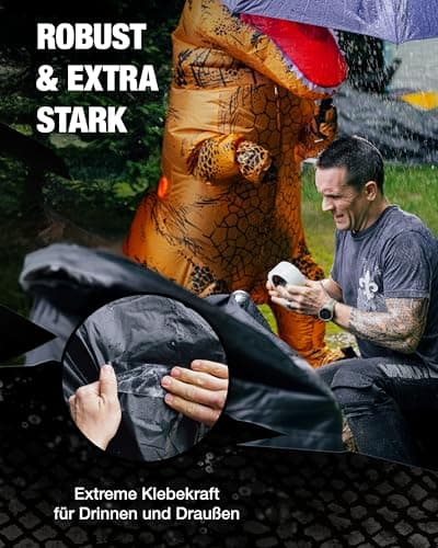 T-Rex Wetterfestes Transparentes Klebeband 48mm x 25m – Extra Stark für Indoor & Outdoor – UV-Fest – Ideal für Markisen-