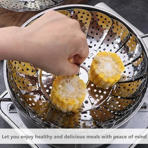 Düsteinsatz Edelstahl Topf Gareinsatz Einstellbar 14cm-23cm Gemüse Fisch Meeresfrüchte Kochen