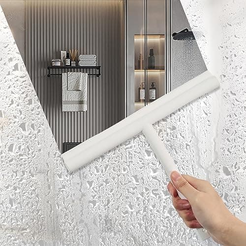 MOSUO Silikon Duschabzieher für Badezimmer und Spiegel (White 28CM)
| MOSUO Abzieher mit Edelstahl-Kern für Fensterabzi