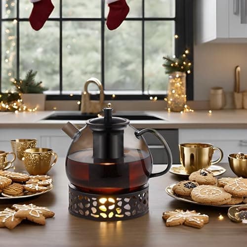 Ecoe Stövchen Teewärmer Kaffeewärmer 320ML Edelstahl mit Teelichtofen und Teelichthalter für Tee und Kaffee