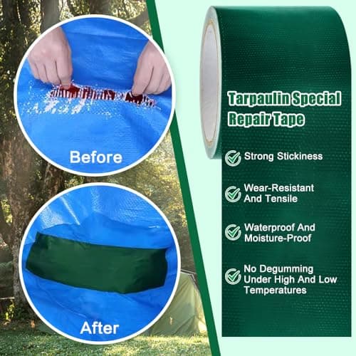 Reparaturklebeband Wasserabweisend für Gewebeplanen und Pool Dachrinne Grün 8cm*5m Abdichtband Spezial Belgian Duct Tape