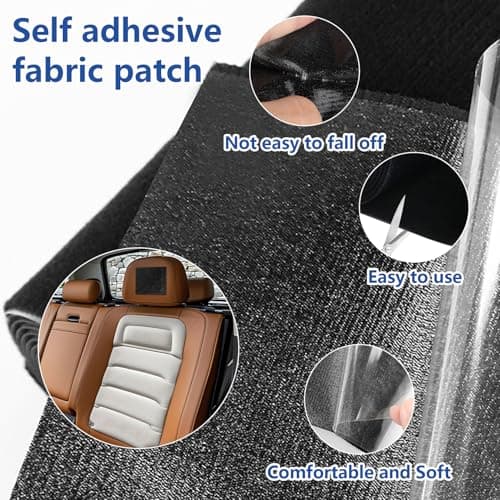 Flicken Selbstklebend Stoffklebeband Schwarz für Textil-Reparaturen und -Klebeprojekte