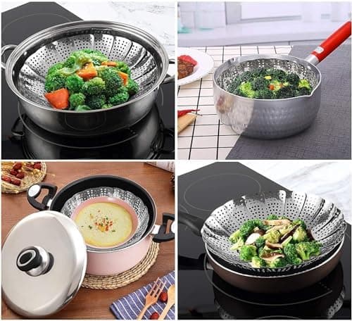 Edelstahl Dampfgarer Dünsteinsatz für Topf 20 cm, Edelstahl Dampfgarer Topf, Edelstahl Dampfgarer Für Dampf Garung Deine