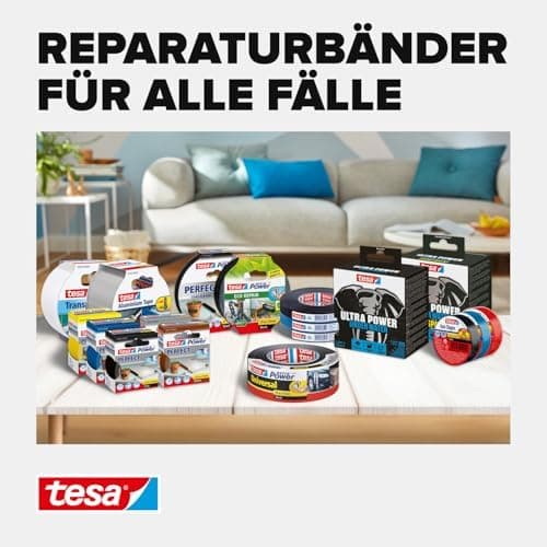 tesa Ultra Power Under Water Transparent - wasserfestes Klebeband für Pool, Zelt und Dachrinne - starke Abdichtungs- und