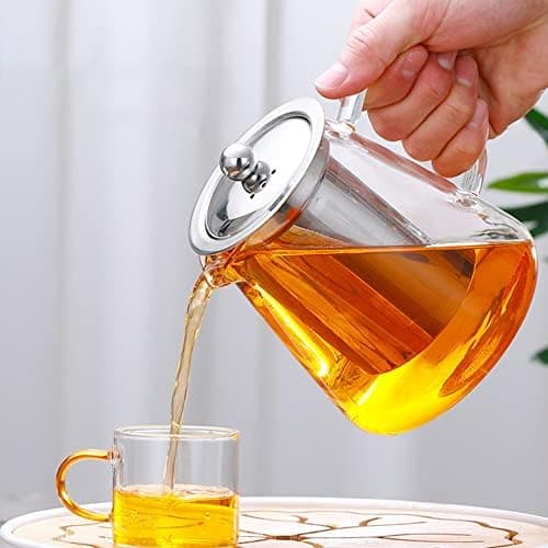 YUEMING Mikrowellenkanne mit Teesieb ideal für losen Teebereitung für Teetücher und mehr Fischer Hält 3-4 Becher Perfect