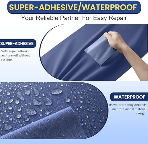 Selbstklebender Textilkleber 10x200cm, Wasserdicht Repair Patch, Zelt Stoffspar Patch für Sofa RV Markisen Stühle