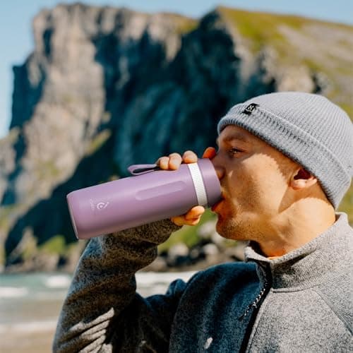 Ideaux Isolierbecher 14oz (420ml) | Doppelwandig | Eign. für Kaffee & Tee - Grün | Auslaufsicher | Reisebef. | Heiß & Ka