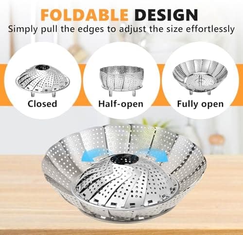 Edelstahl Dampfgarer für Köchlein, dünne Speisenbereitung und flexibles Kochen (17-27cm)