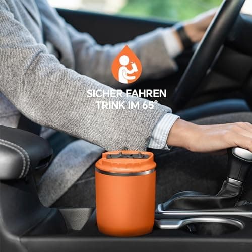 Ideaux Isolierbecher 14oz (420ml) | Doppelwandig | Eign. für Kaffee & Tee - Grün | Auslaufsicher | Reisebef. | Heiß & Ka