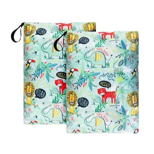 Reisewäschesack 2 Stück Reisebeutel Reißverschluss Wasserdicht Faltbar 60cmx45cm