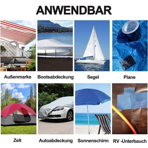 Markisen-Reparaturband Wasserdicht Strapazierfähig Outdoor-Reparaturband für Planen & Segeltuch & Zelt UV-beständig 8cm