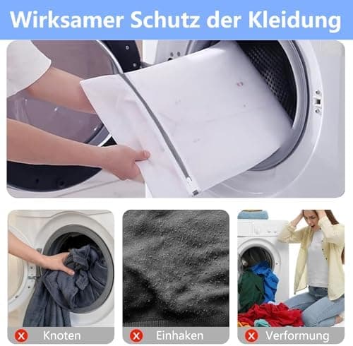 4 Stück Groß 50x60cm Wäschenetz für Waschmaschine, 2 Arten Maschen, Feinwäsche- und Unterwäschebeutel mit Reißverschluss