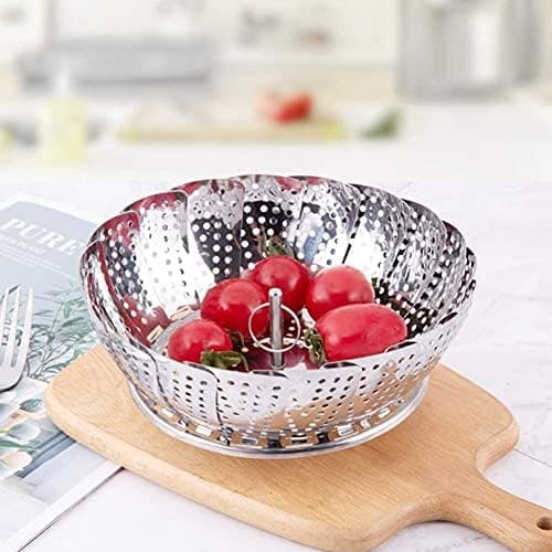 Edelstahl Gemüsedämpfer Dampfkorb für Meeresfrüchte Eier Fleisch (14 bis 2|5 cm)  
Edelstahl Gemüsedämpfer mit Dampfkorb