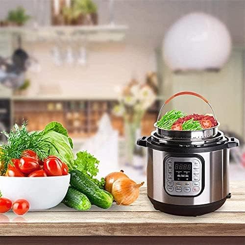 Edelstahl Dampfgarer Dampfeinsatz, Instant Topf Zubehör - Kochen & Gemüse Dampfkorb, Dämpfkorb für Schnellkochtopf mit S