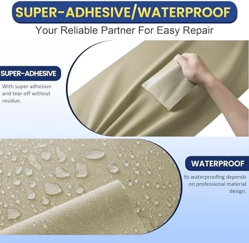 Selbstklebender Textilkleber 10x200cm, Wasserdicht Repair Patch, Zelt Stoffspar Patch für Sofa RV Markisen Stühle
