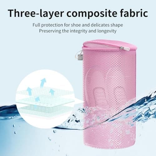 Kimmama Waschbeutel Schuhe 125 g/m² Mesh Langlebiger und wiederverwertbarer Waschbeutel Reiseorganisation (7"×15")  
Kim