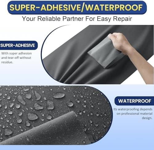 Selbstklebender Textilkleber 10x200cm, Wasserdicht Repair Patch, Zelt Stoffspar Patch für Sofa RV Markisen Stühle