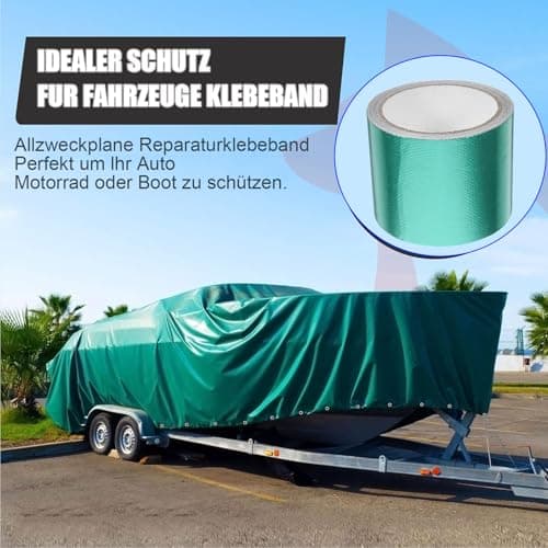 Reparaturset Schwarz für Zelt und Markise - Kleber zur Reparatur von Plane & Schutzplanen (5cm*10m)  
Klebeband Schwarz