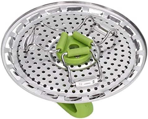 Edelstahl Dampfgarer mit Griff für Küche, Ideal für Gemüse und Meeresfrüchte, 13cm bis 23cm, Faltbar und Einziehbar, Spü