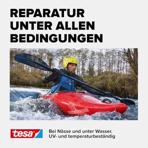 tesa Ultra Power Under Water Transparent - wasserfestes Klebeband für Pool, Zelt und Dachrinne - starke Abdichtungs- und