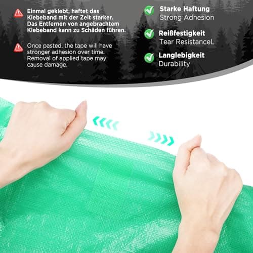EcoOE PE Planenband Reparaturklebeband 5M x 8CM Wasserabweisend für Zelte Sonnenschirme Pavillon Plane lkw Abdeckplanen