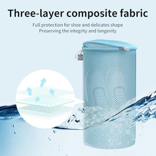 Kimmama Waschbeutel Schuhe 125 g/m² Mesh Langlebiger und wiederverwertbarer Waschbeutel Reiseorganisation (7"×15")  
Kim