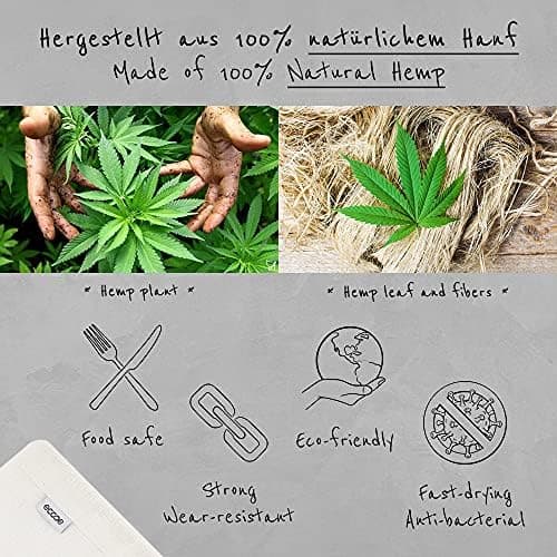 Ecoe Nussmilchbeutel aus Natural Hanf 28 x 30 cm, vegane Nussbeutel für Mandelmilch & Haselnussmilch, waschbarer Filtert