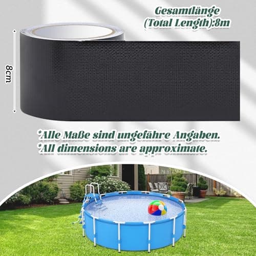 Sinmoe PE Planenband für Lkw-Reparatur - Wasserdicht - Zelt-Flicken - Kfz-Anhänger-Reparatur (8cm x 8m, Transparent)