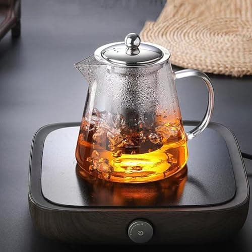 YUEMING Mikrowellenkanne mit Teesieb ideal für losen Teebereitung für Teetücher und mehr Fischer Hält 3-4 Becher Perfect