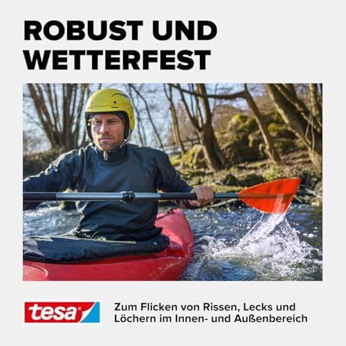 tesa Ultra Power Under Water Transparent - wasserfestes Klebeband für Pool, Zelt und Dachrinne - starke Abdichtungs- und